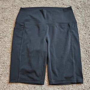 Spyder Active Black High Waisted Biker Shorts Women's Size M Pockets Athletic